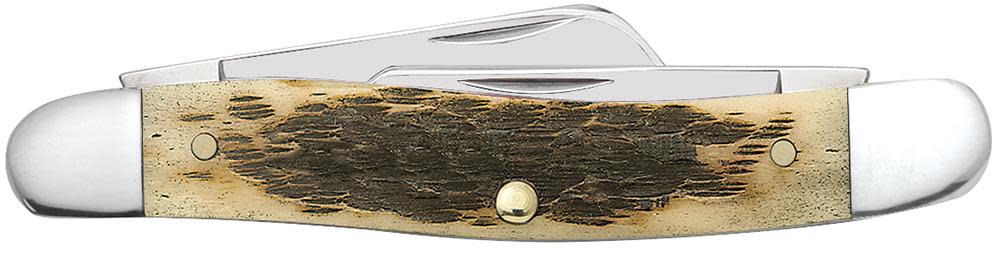 Peach Seed Jig Amber Bone CS Medium Stockman with Spey blade - Image 3