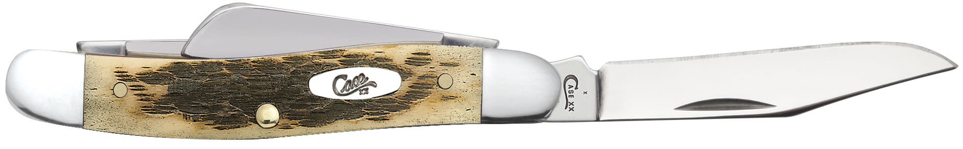 Peach Seed Jig Amber Bone CS Medium Stockman with Spey blade - Image 4