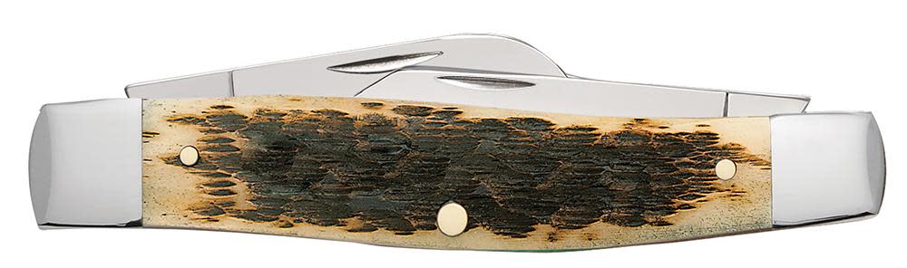 Peach Seed Jig Amber Bone CS Large Stockman - Image 3