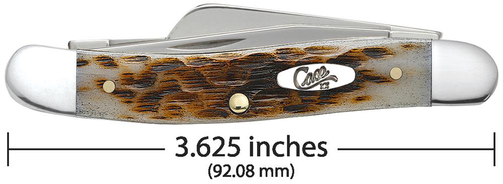 Peach Seed Jig Amber Bone Medium Stockman - Image 3