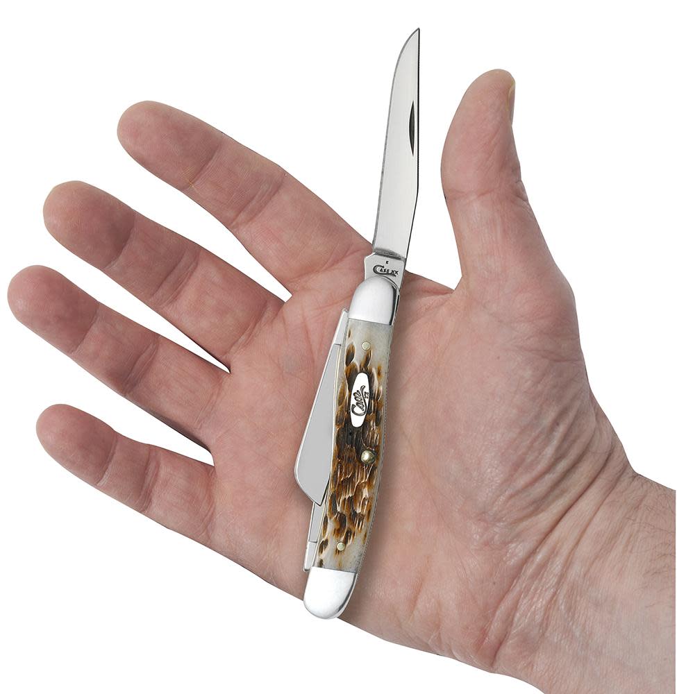 Peach Seed Jig Amber Bone Medium Stockman - Image 6