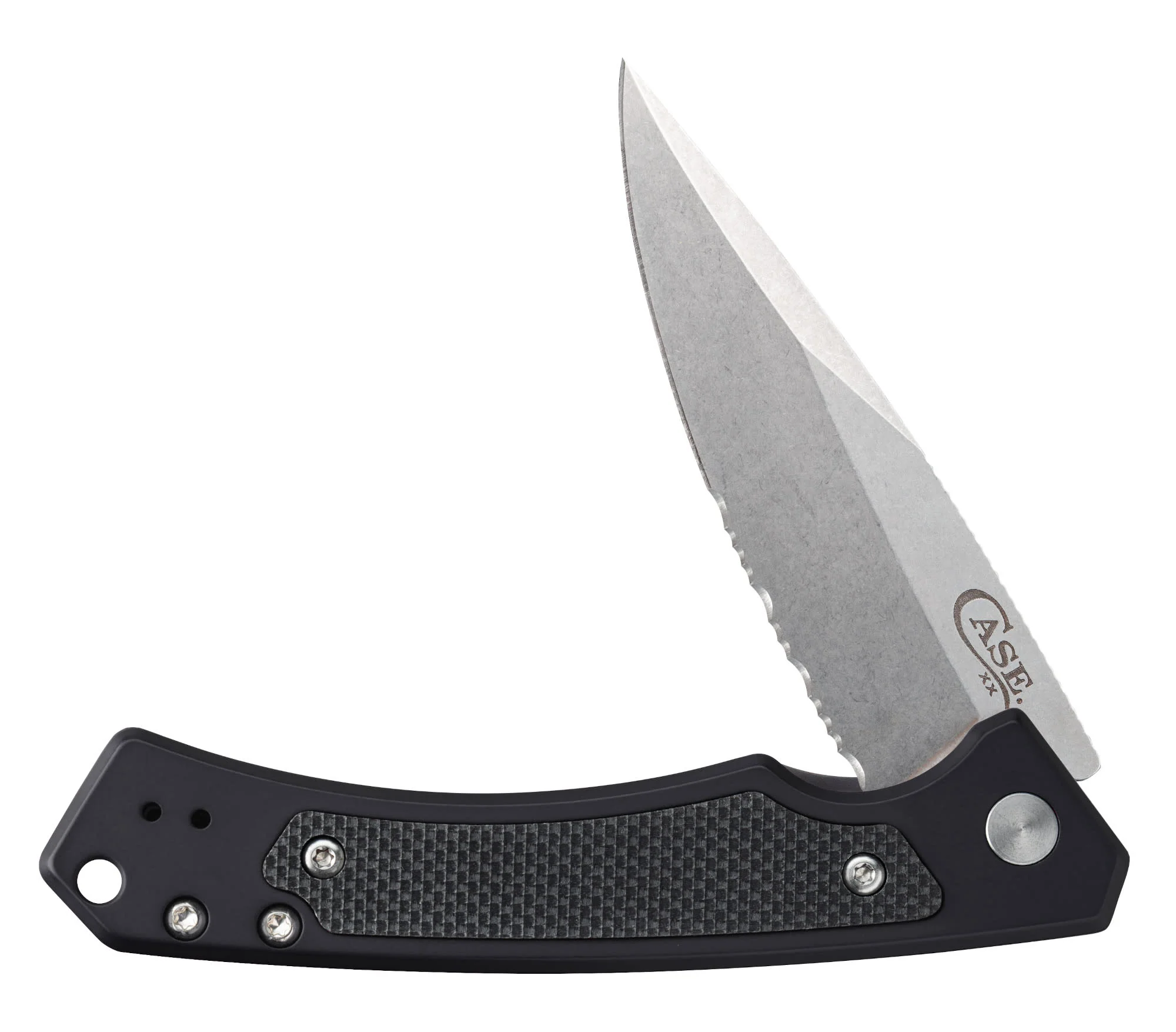 Black Anodized Aluminum with Black G10 Inlay Marilla® with Serrated Blade