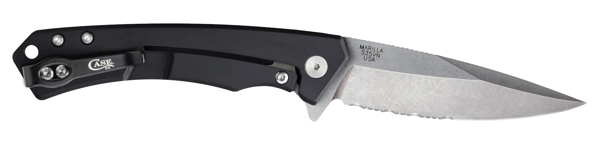 Black Anodized Aluminum with Black G10 Inlay Marilla® with Serrated Blade - Image 5