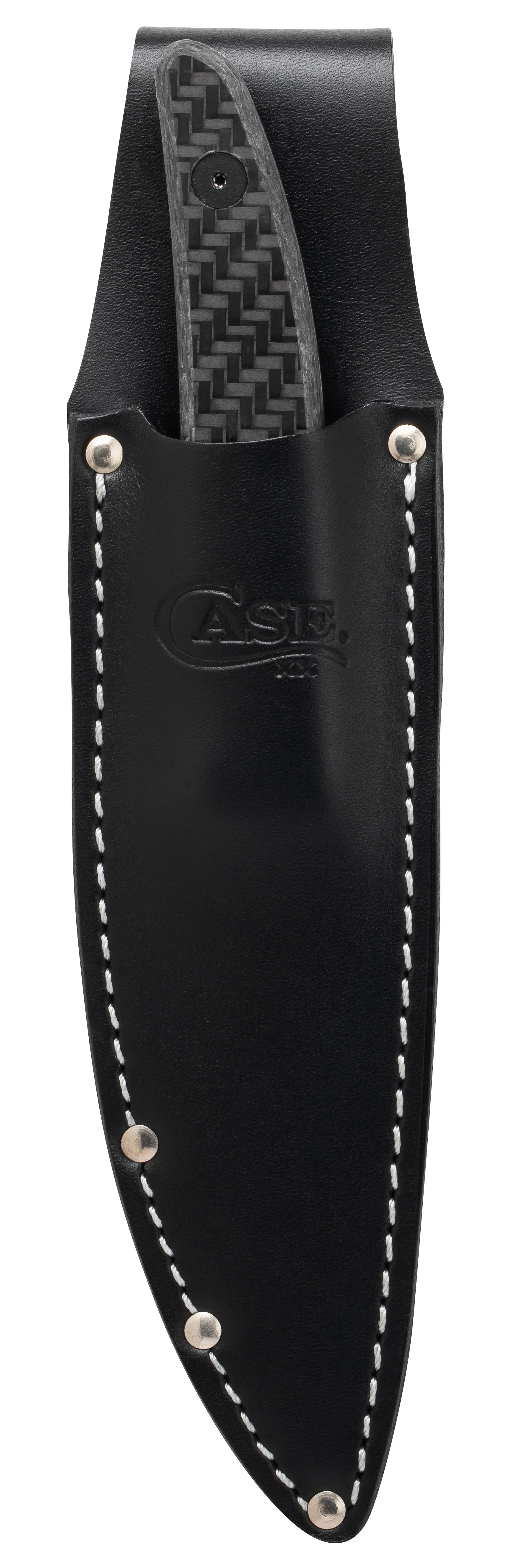Black Carbon Fiber Weave CT2 Hunter with Embellished Leather Sheath - Image 6