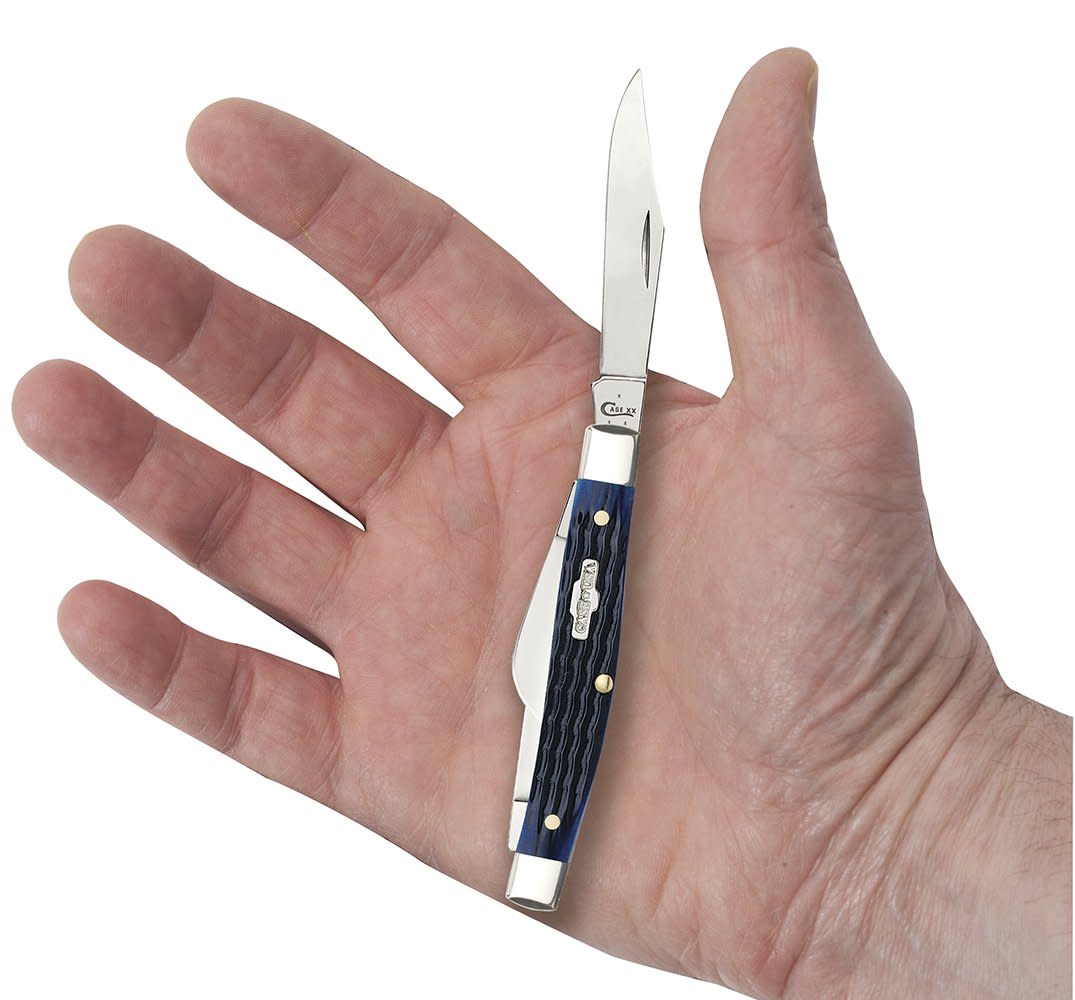 Rogers Corn Cob Jig Blue Bone Medium Stockman with Pen Blade - Image 6