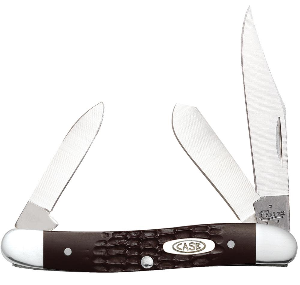 Brown Synthetic Medium Stockman with Pen Blade