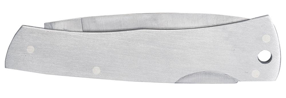 Brushed Stainless Steel Executive Lockback with Lanyard Hole - Image 3