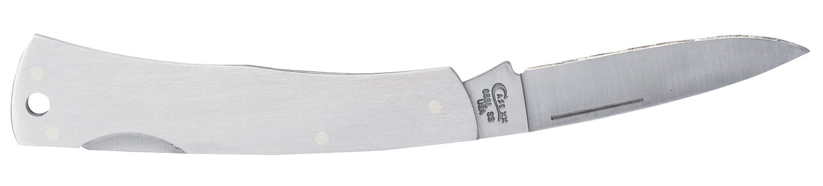 Brushed Stainless Steel Executive Lockback with Lanyard Hole - Image 5