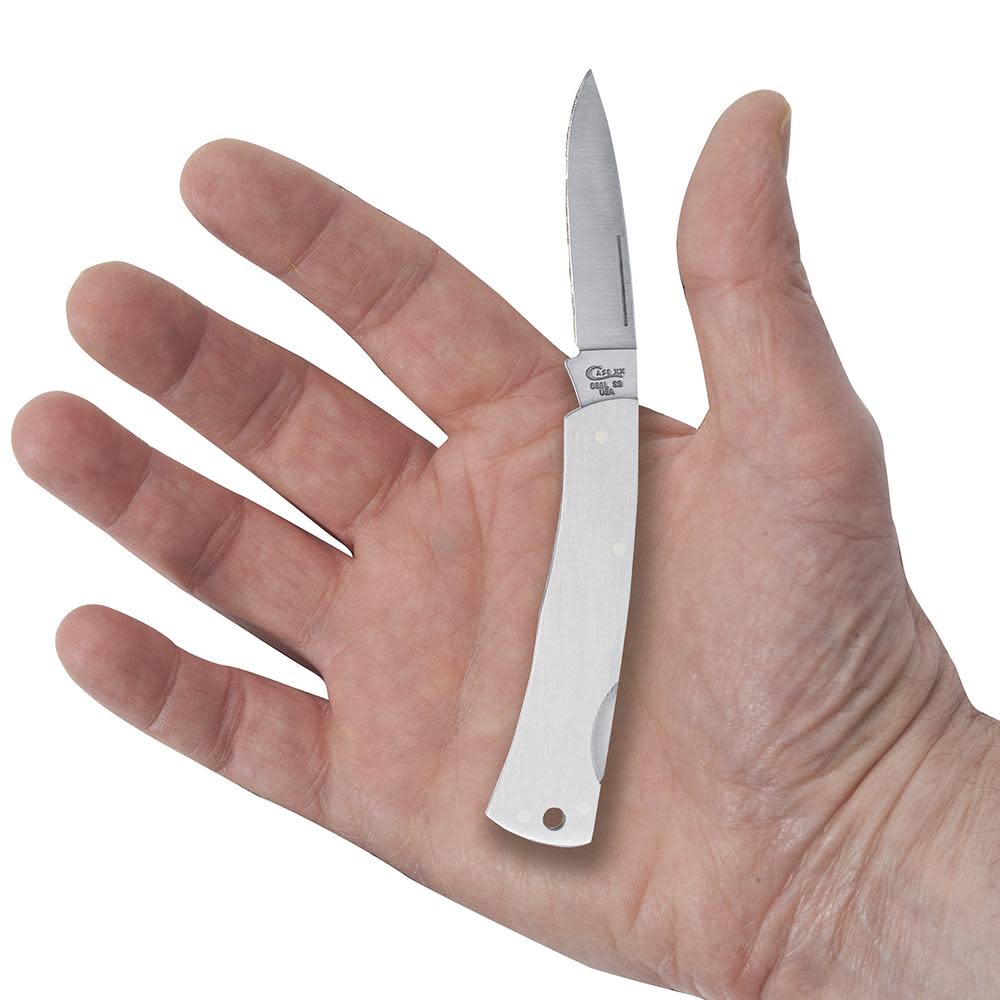 Brushed Stainless Steel Executive Lockback with Lanyard Hole - Image 6