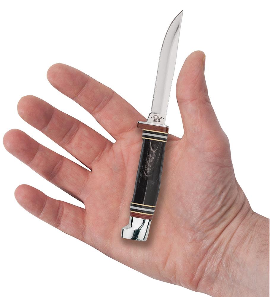Buffalo Horn Mini FINN Hunter with Leather Sheath - Image 3