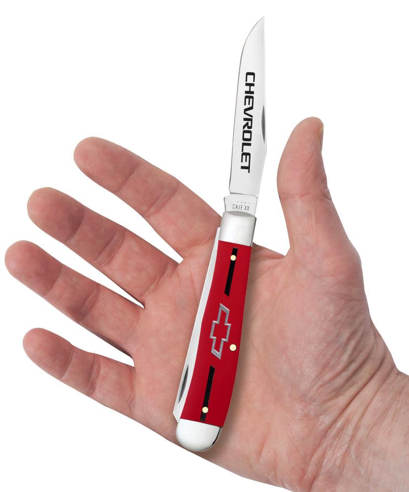 Chevrolet® Embellished Smooth Red Synthetic Trapper - Image 6