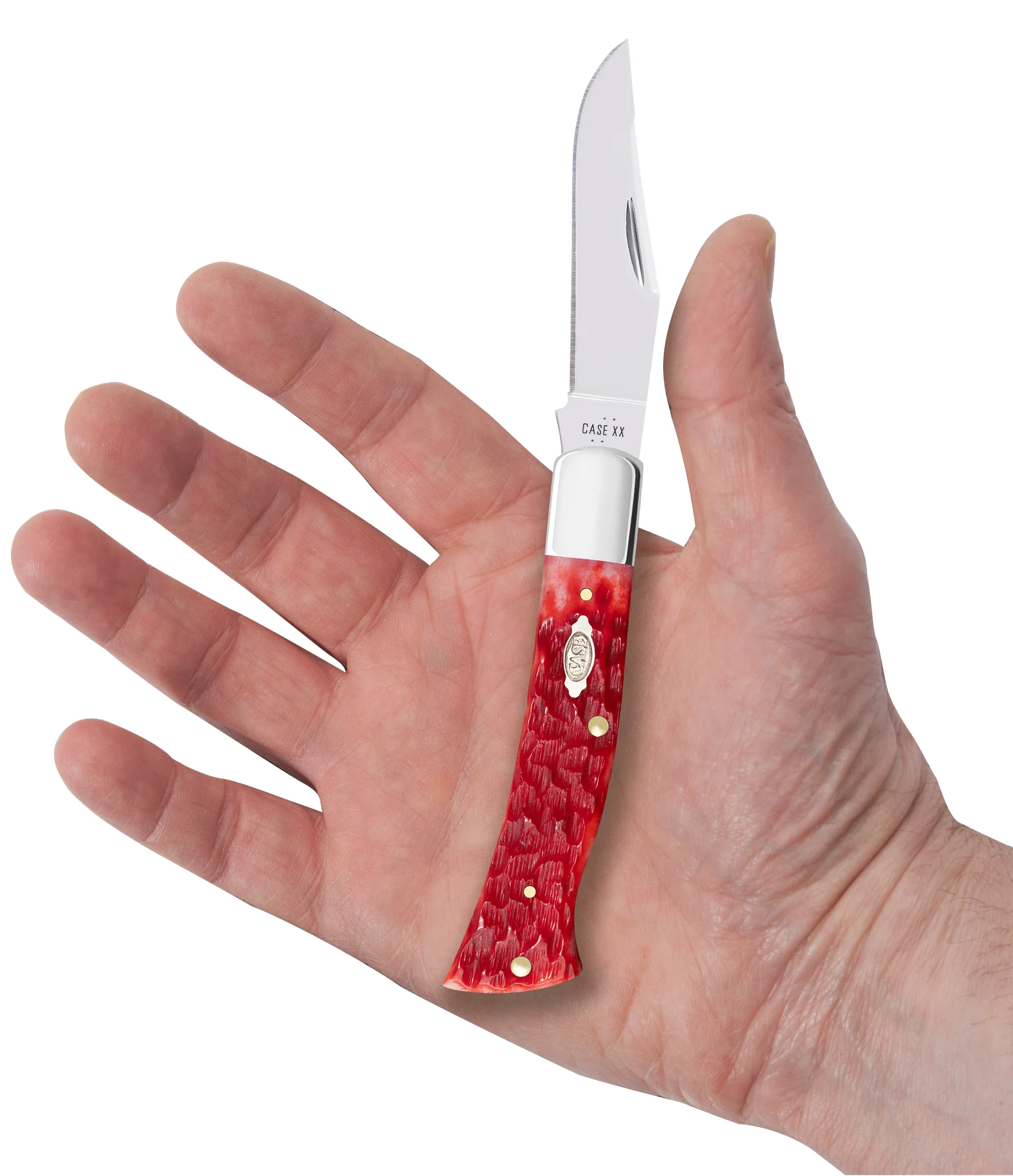 Peach Seed Jigged Dark Red Bone CS Case Axe Handle® - Image 5