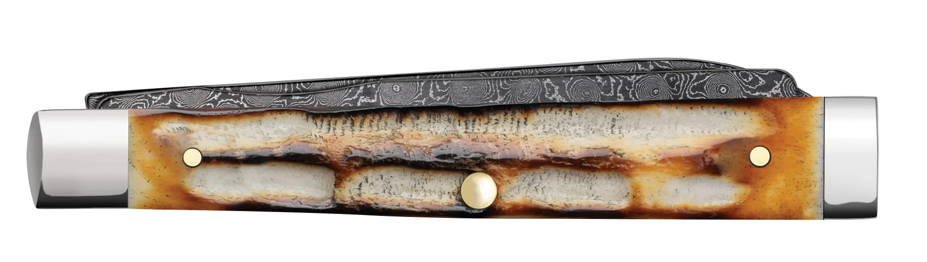 Deep Canyon Jigged Burnt Natural Bone Baby Doc Raindrop Damascus - Image 3