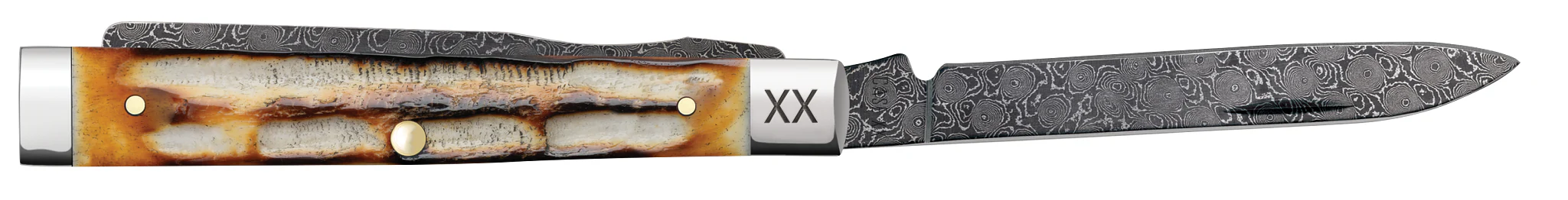 Deep Canyon Jigged Burnt Natural Bone Baby Doc Raindrop Damascus - Image 4
