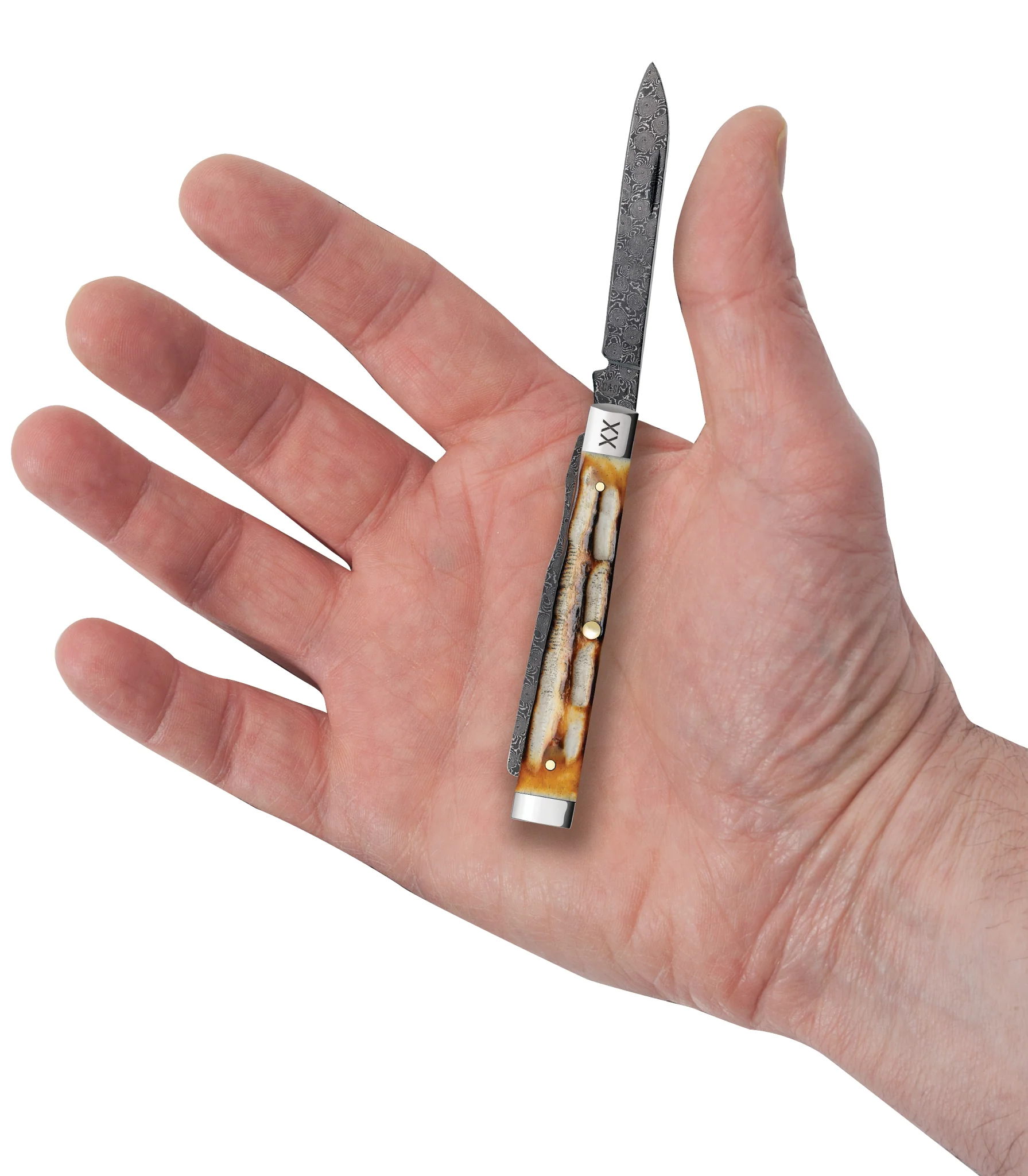 Deep Canyon Jigged Burnt Natural Bone Baby Doc Raindrop Damascus - Image 5