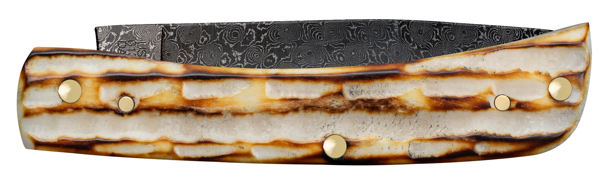 Deep Canyon Jigged Burnt Natural Bone Sod Buster® Jr Raindrop Damascus - Image 3