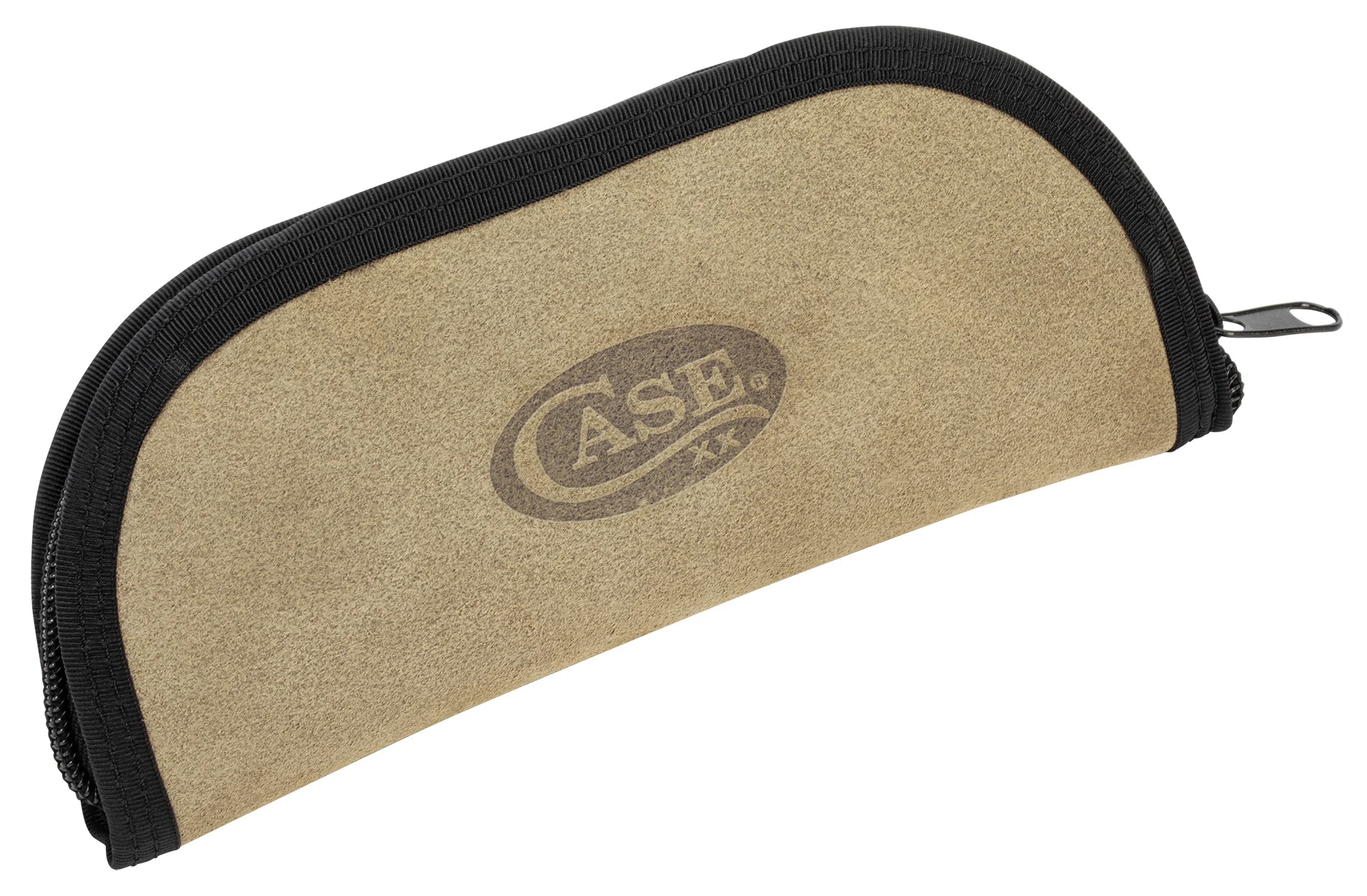 Embellished Genuine Taupe Suede Leather Taco Pouch Medium