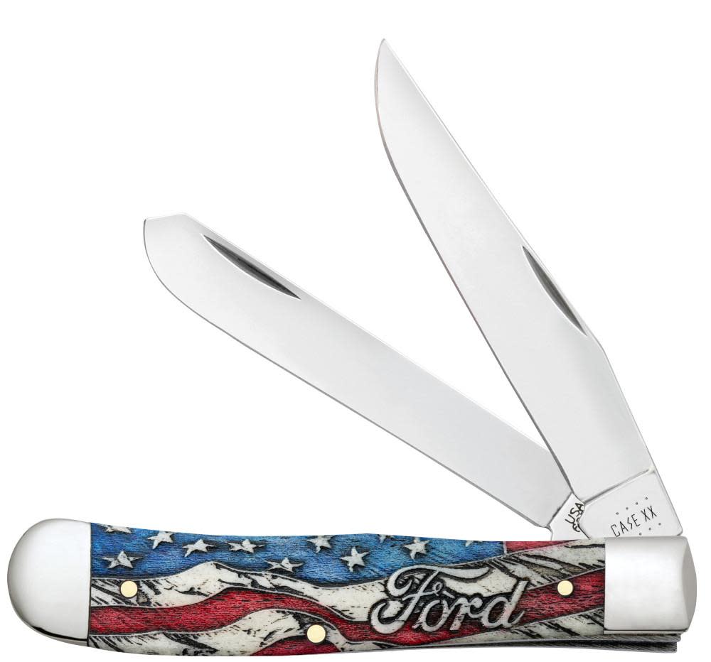 Ford Embellished Smooth Natural Bone Trapper with Red and Blue Color Wash and Black Definition Gift Set - Image 2