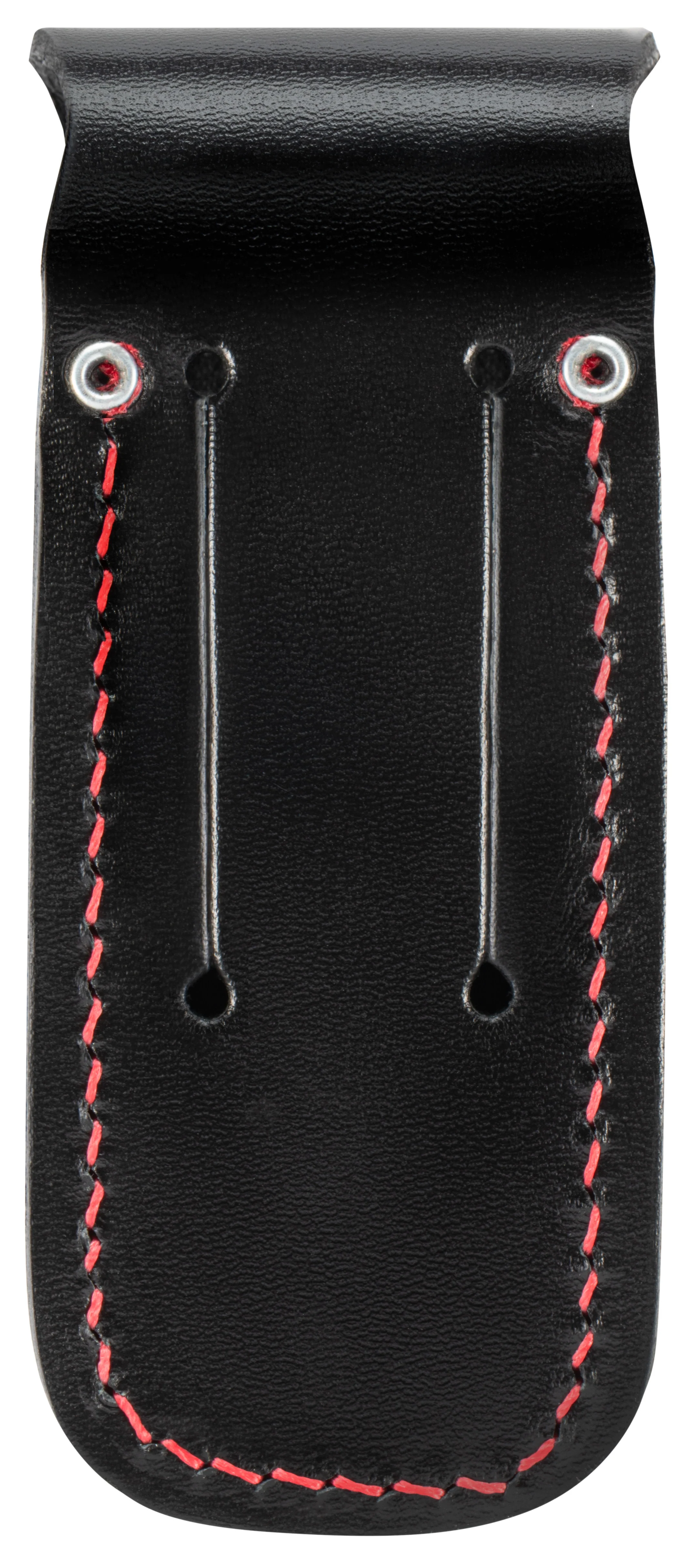 Genuine Black Leather Medium Sheath with Red Stitching - Image 2