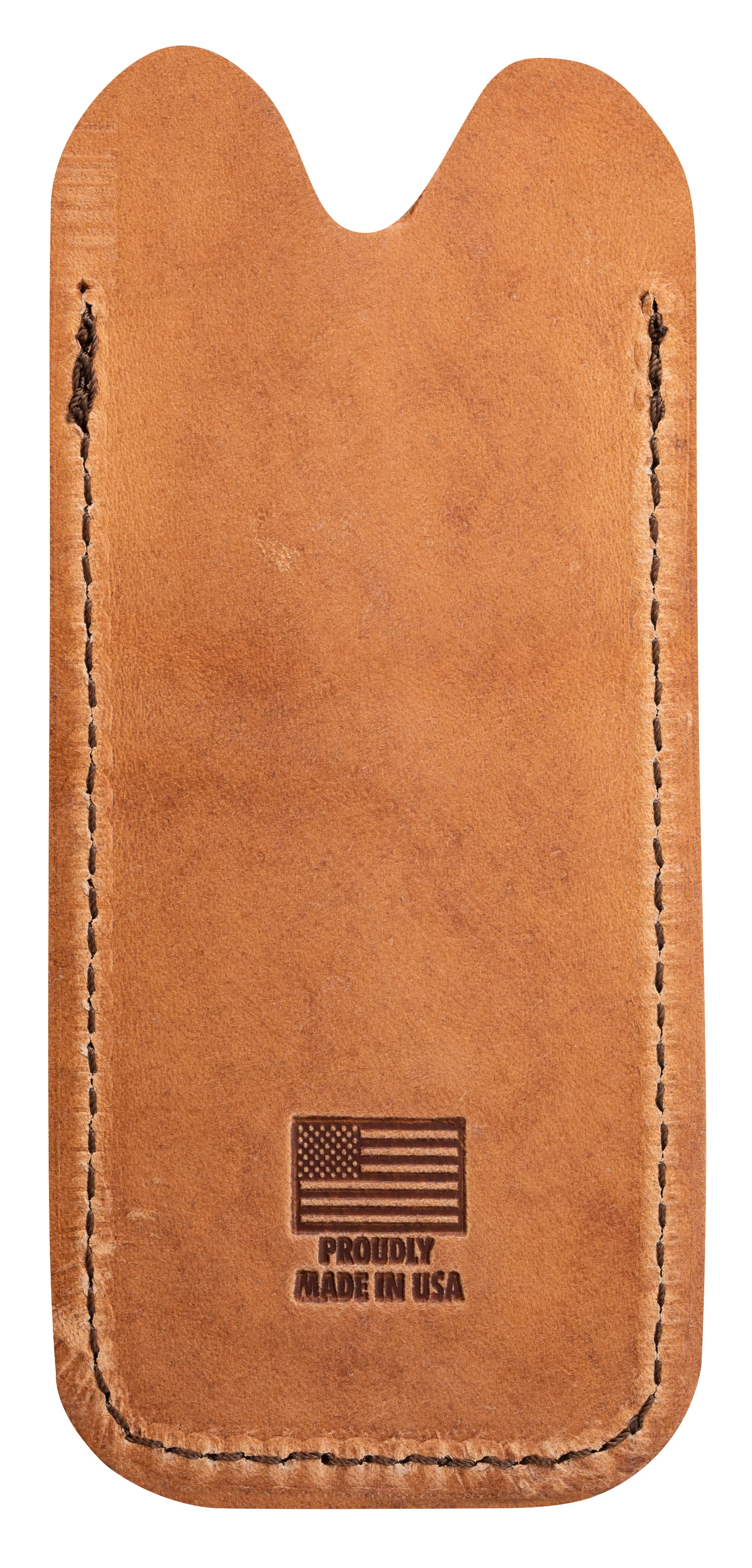 Genuine Brown Leather Knife Slip with Herringbone Design - Image 3