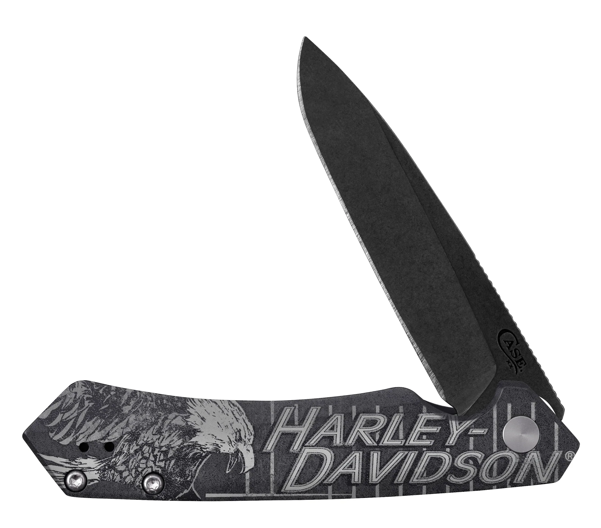 Harley Davidson® Embellished Smooth Black Anodized Aluminum Handle Kinzua