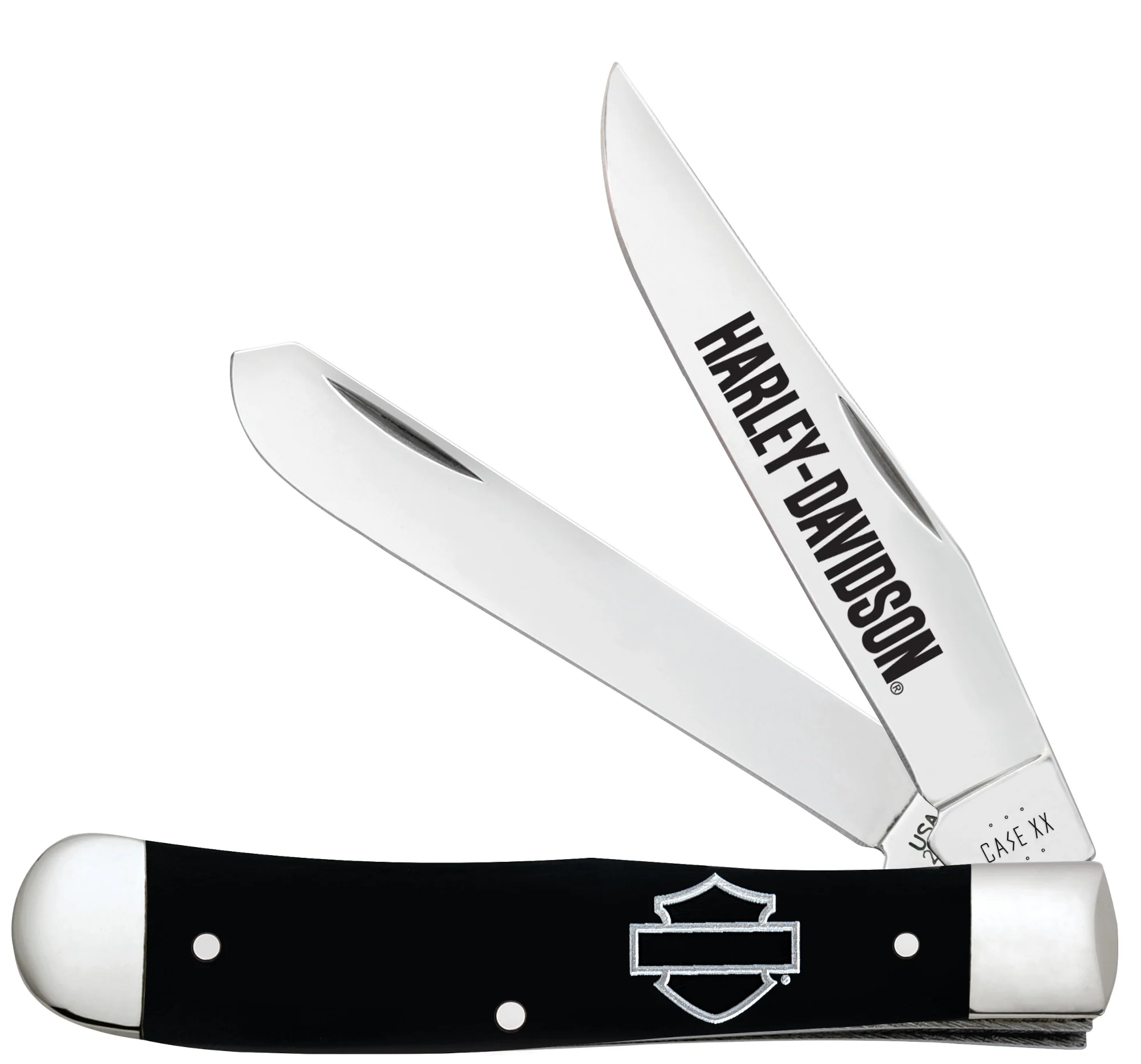 Harley-Davidson® Embellished Smooth Black Synthetic Trapper
