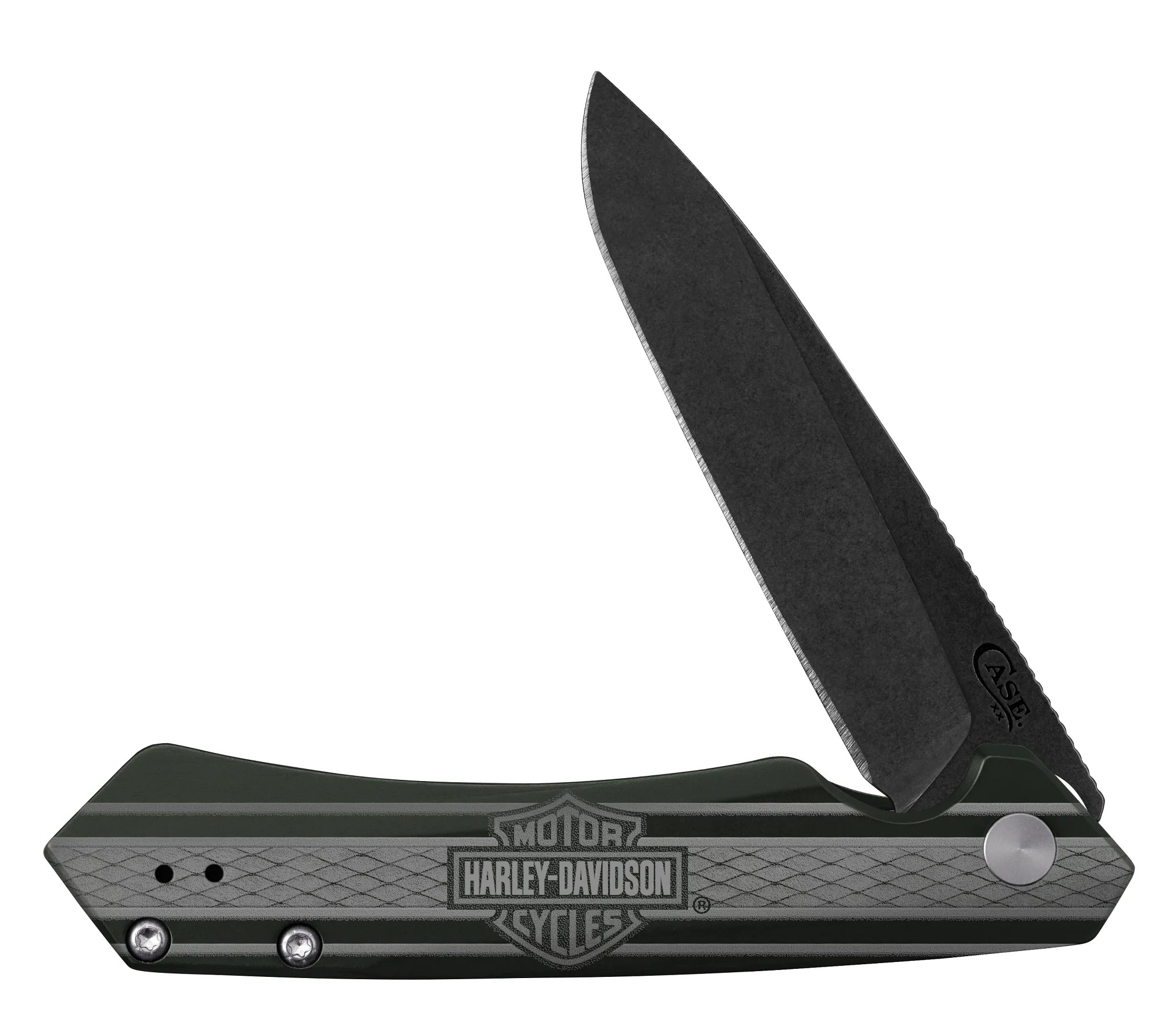 Harley Davidson® Embellished Smooth OD Green Anodized Aluminum Handle Kinzua