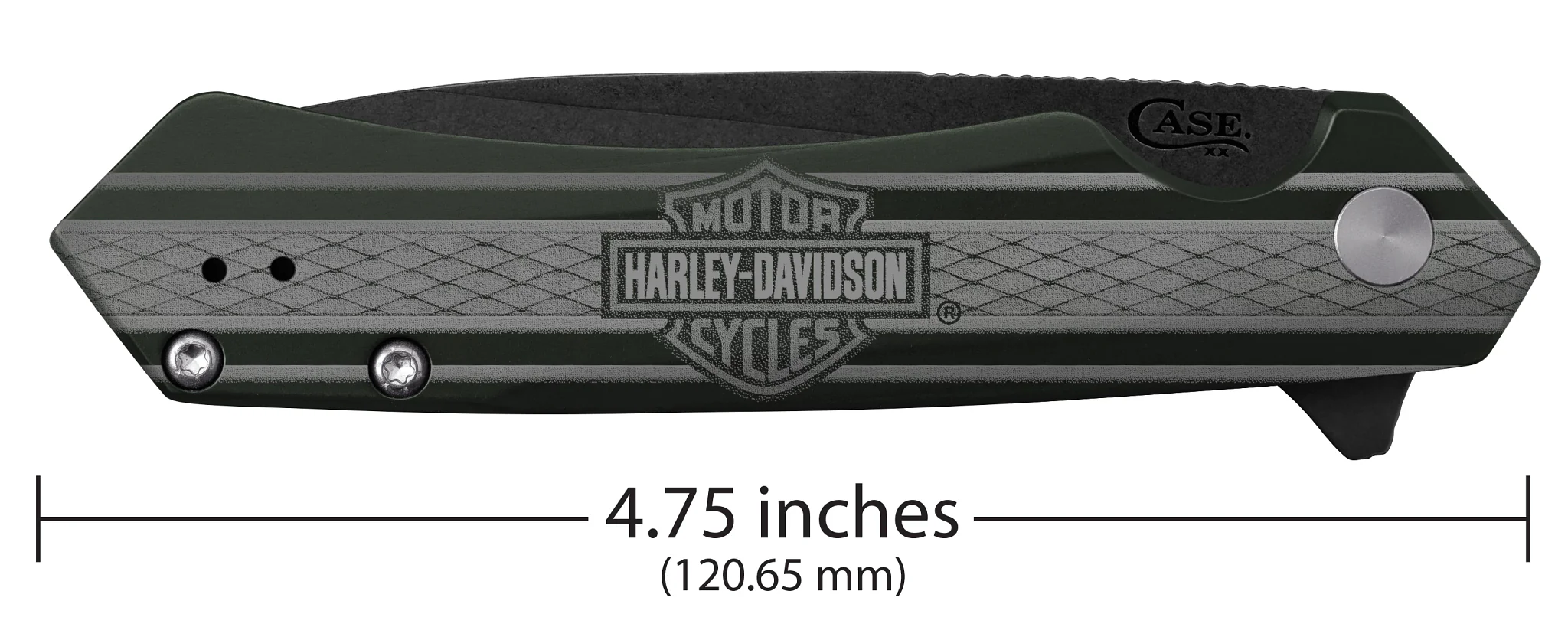 Harley Davidson® Embellished Smooth OD Green Anodized Aluminum Handle Kinzua - Image 2