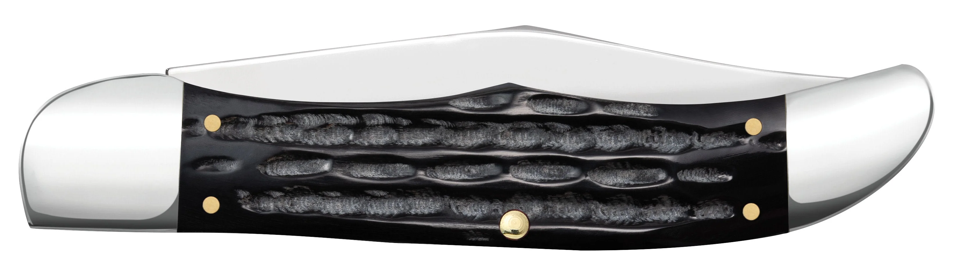 Jigged Buffalo Horn Folding Hunter with Sheath - Image 3
