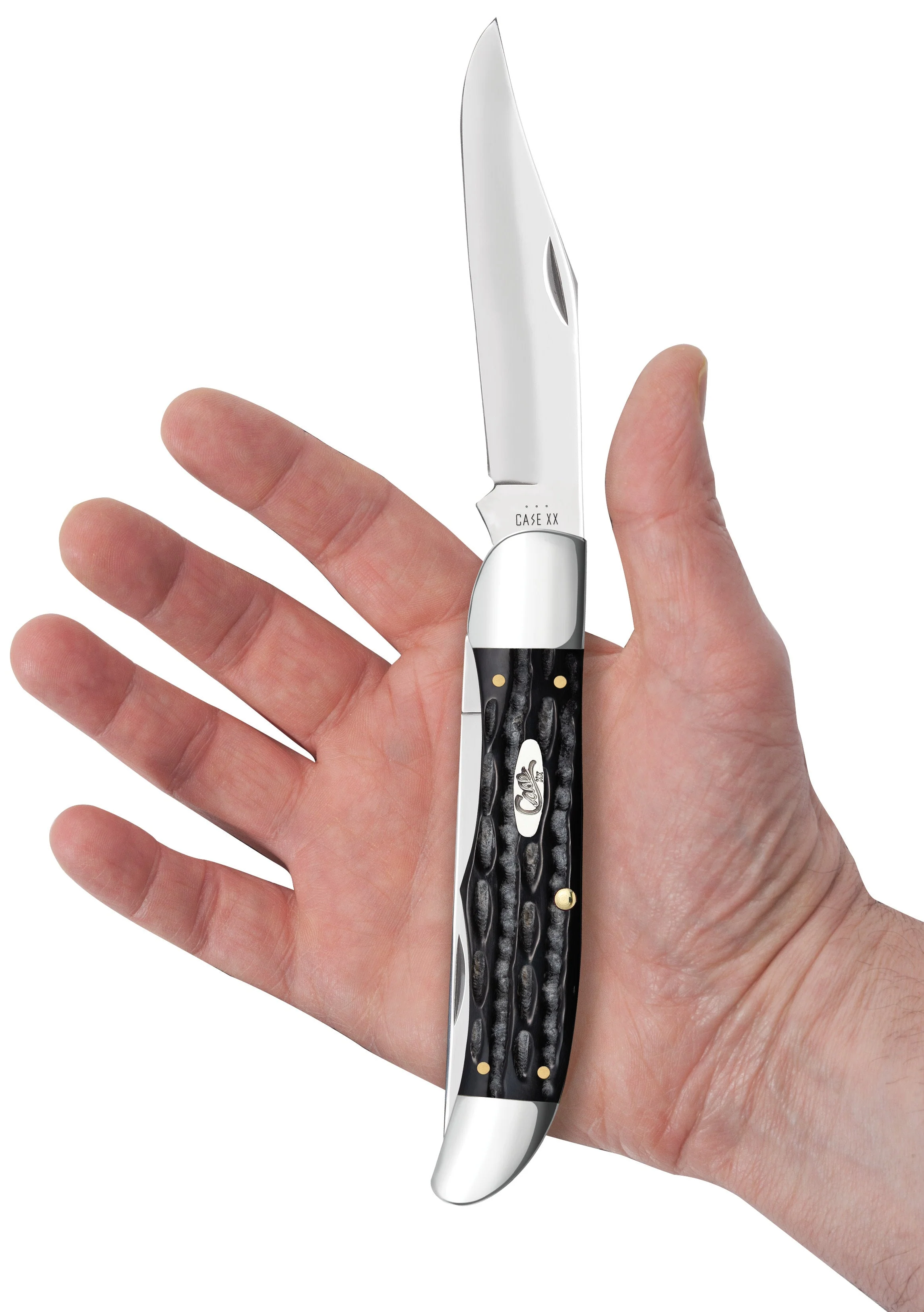 Jigged Buffalo Horn Folding Hunter with Sheath - Image 5