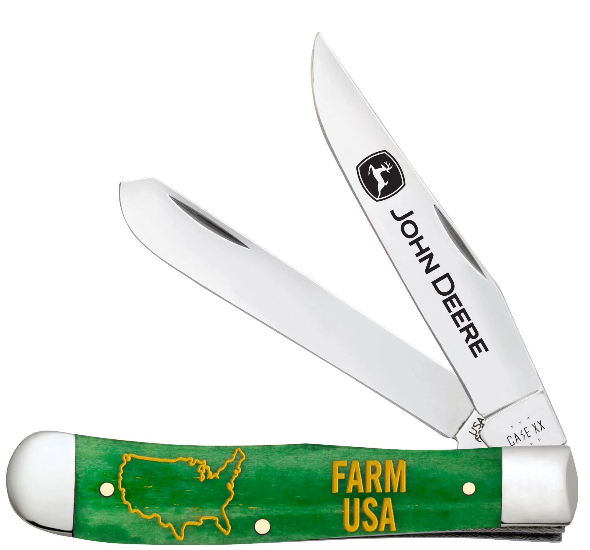 John Deere Embellished Smooth Bright Green Bone Trapper