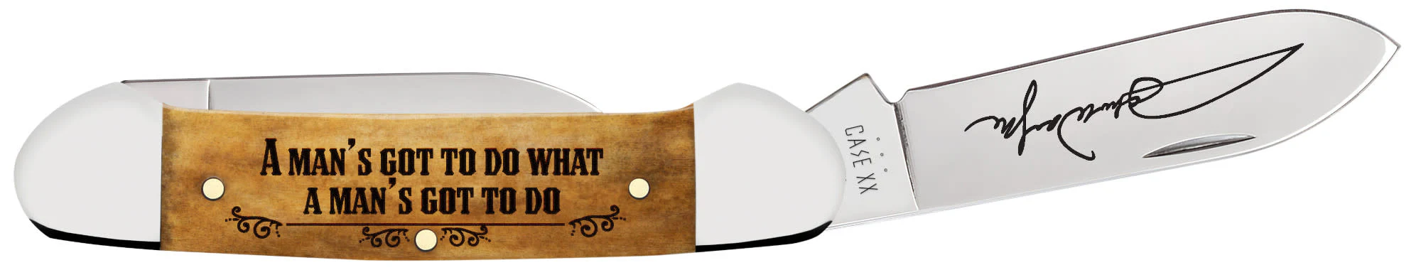 John Wayne Embellished Smooth Antique Bone Canoe - Image 4