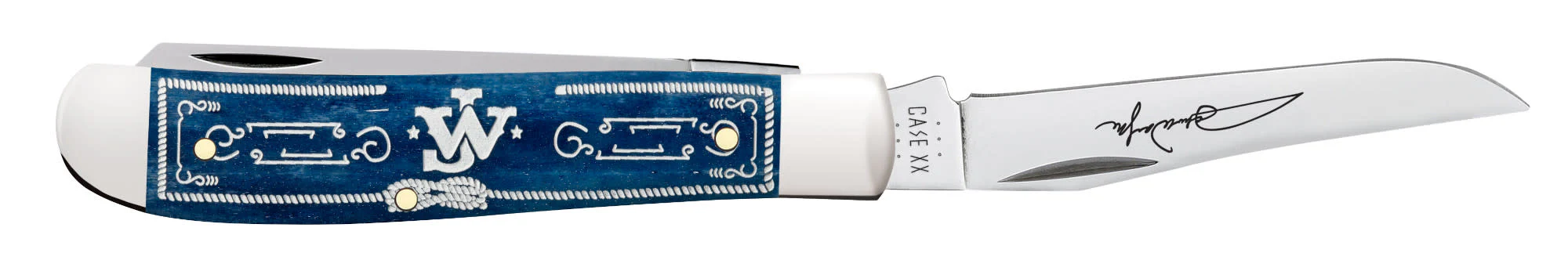 John Wayne Embellished Smooth Navy Blue Bone Mini Trapper - Image 4