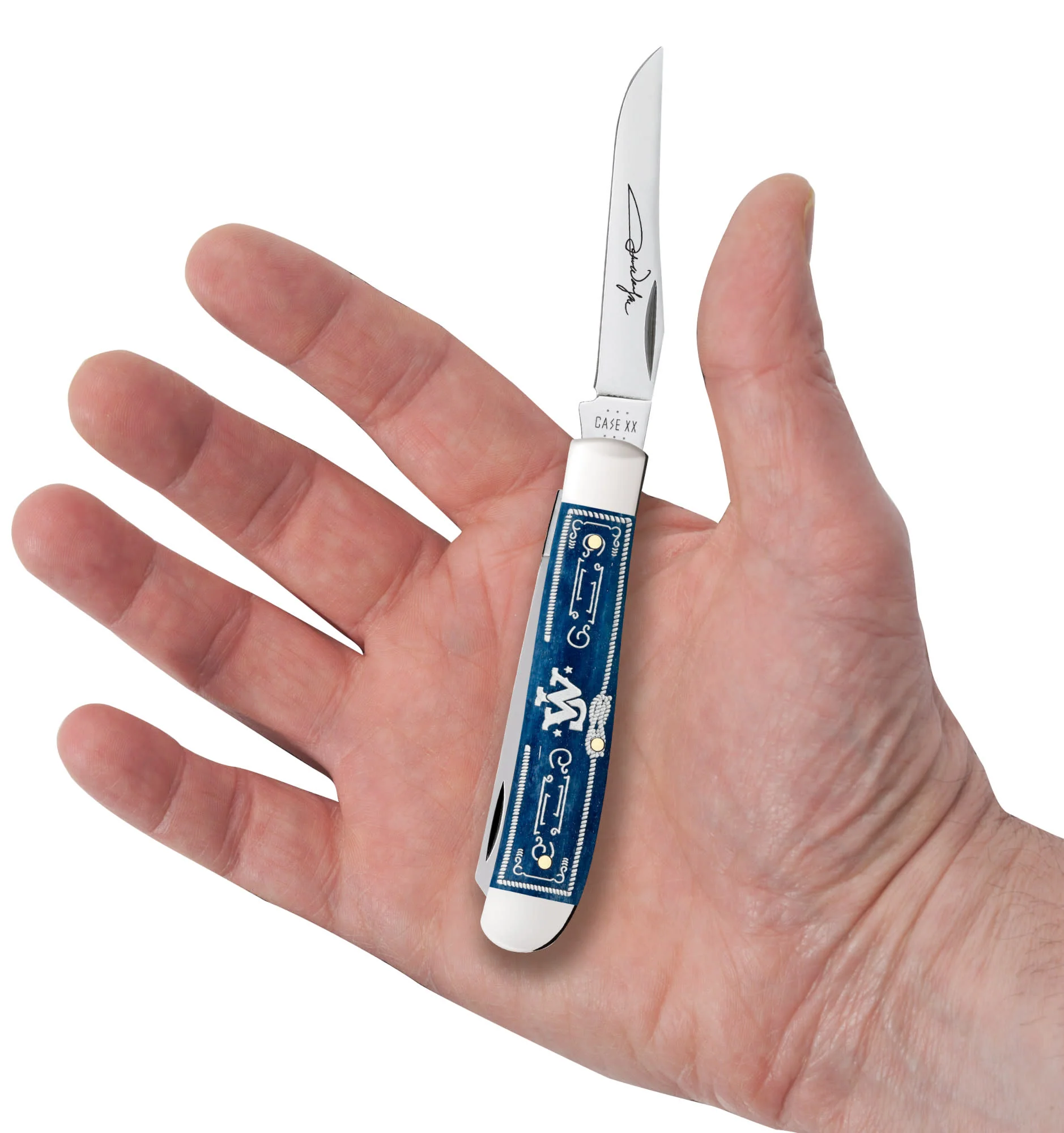 John Wayne Embellished Smooth Navy Blue Bone Mini Trapper - Image 5