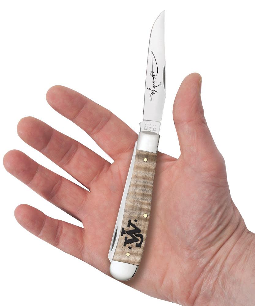 John Wayne Embellished Smooth Natural Curly Maple Wood Trapper - Image 5