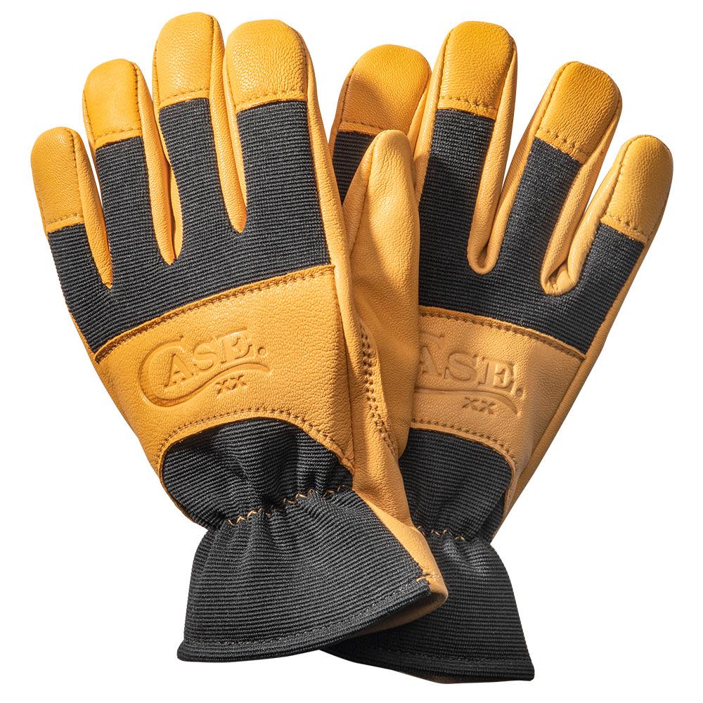 Yellow and Black Leather Work Gloves - Image 3