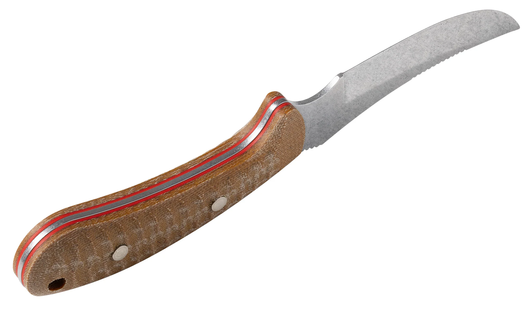 Sculpted Natural Canvas Laminate w/ Red G-10 Ridgeback® Hunter with Sheath - Image 5