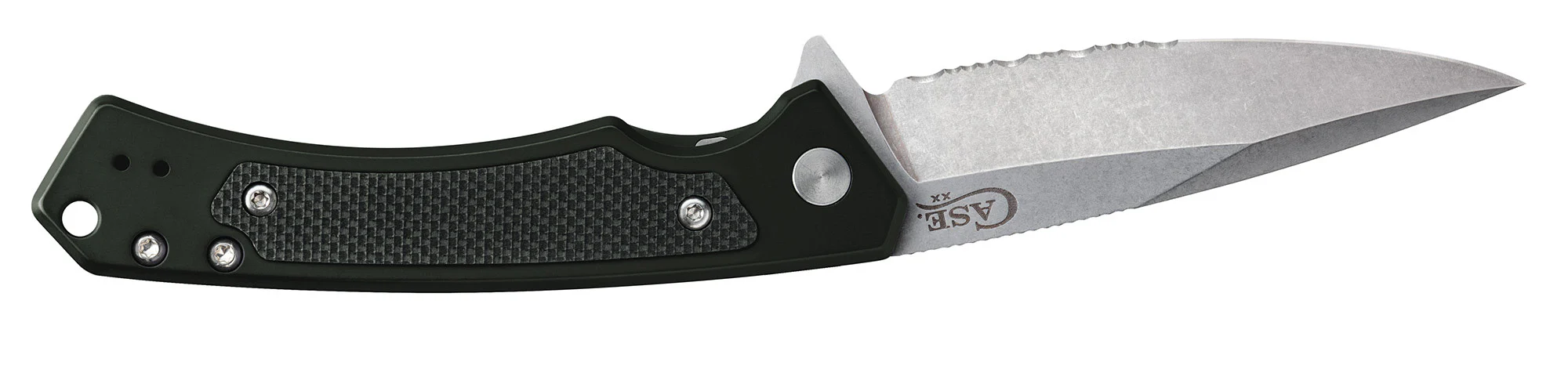 OD Green Anodized Aluminum with Black G10 Inlay Marilla® with Serrated Blade - Image 4