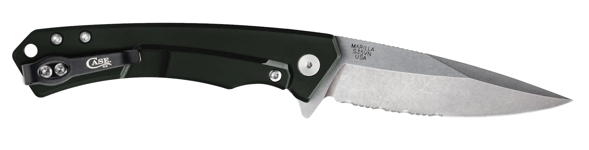 OD Green Anodized Aluminum with Black G10 Inlay Marilla® with Serrated Blade - Image 5