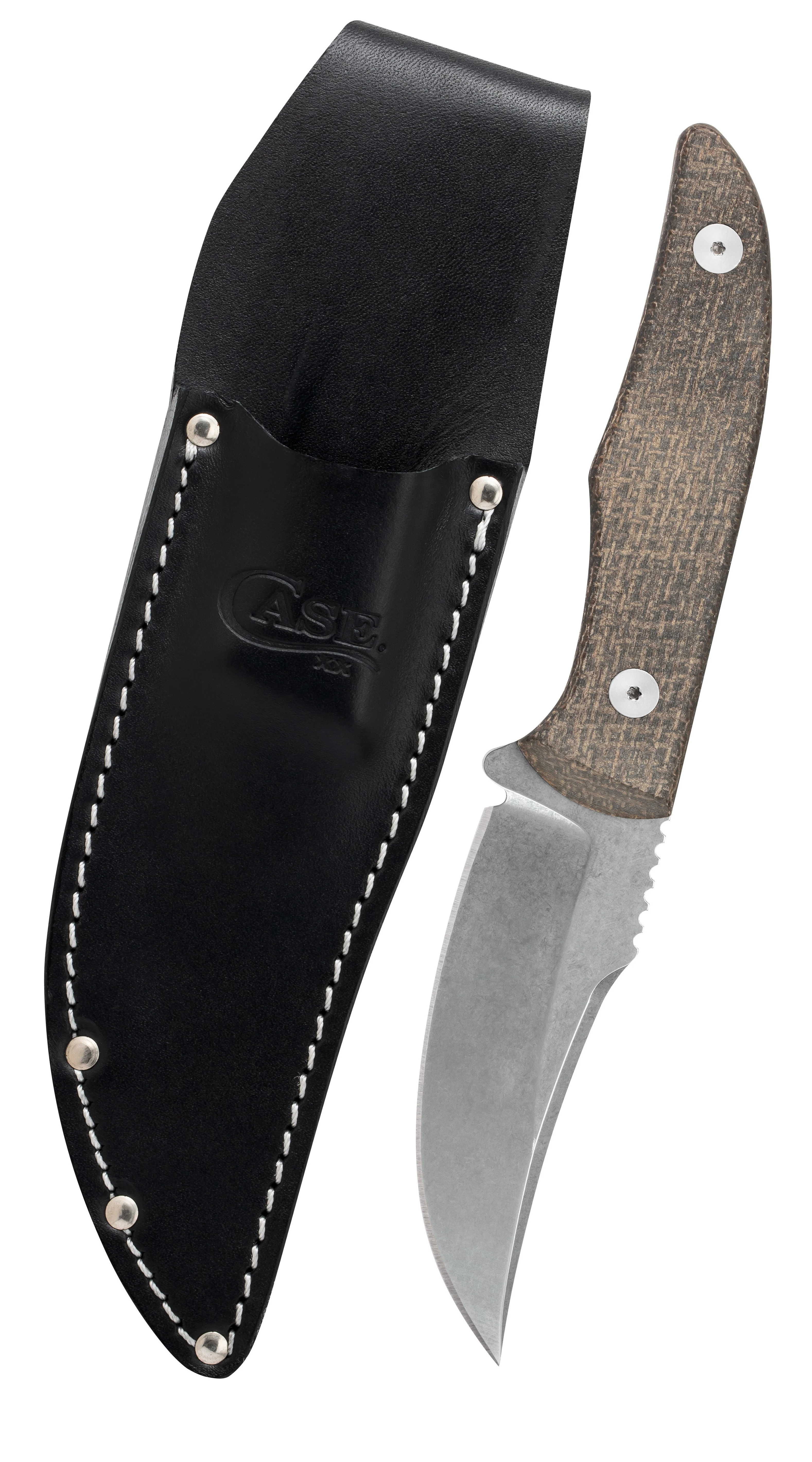 OD Green Burlap Micarta® Hunter CT1 with Embellished Leather Sheath