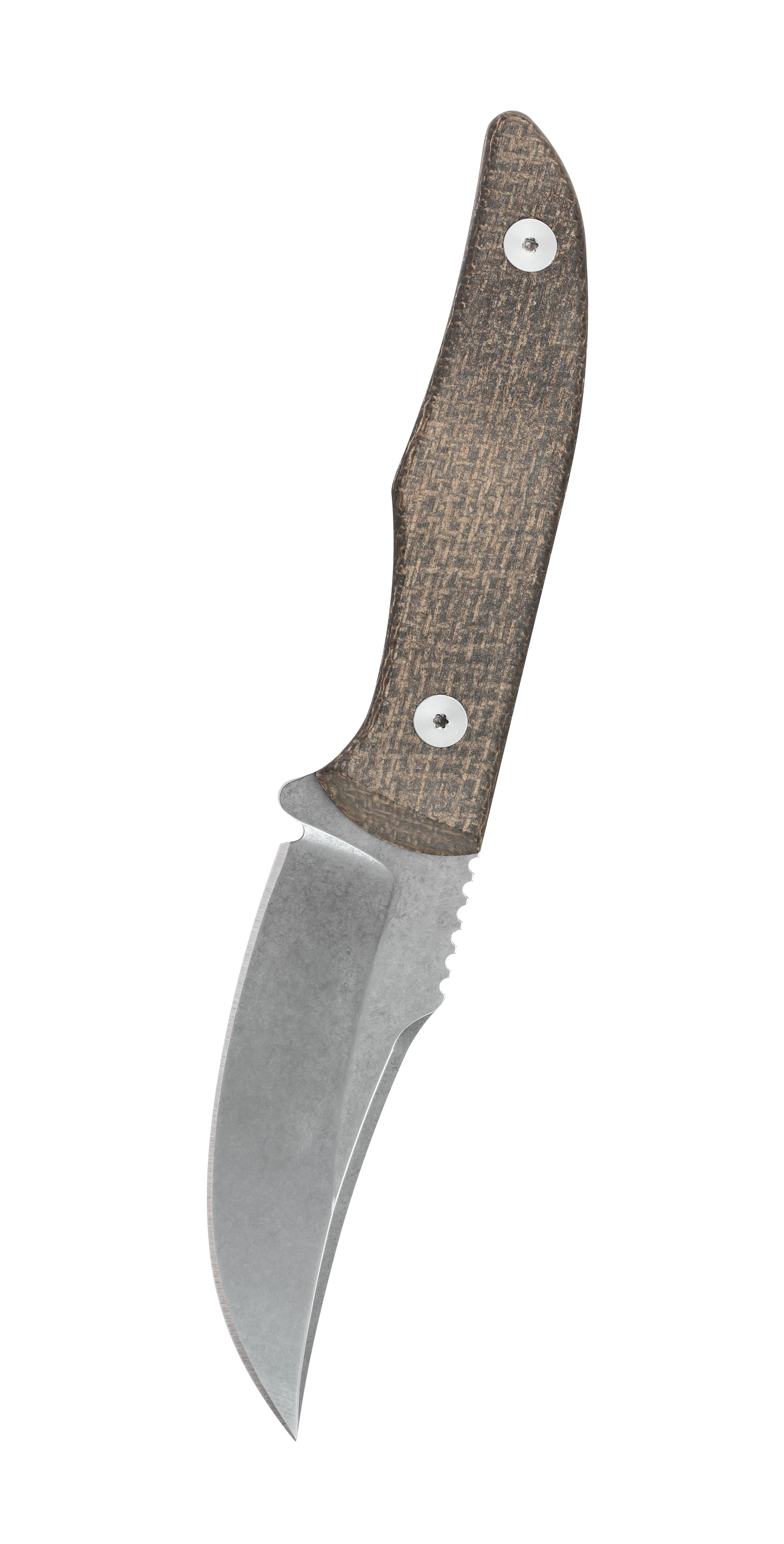 OD Green Burlap Micarta® Hunter CT1 with Embellished Leather Sheath - Image 5