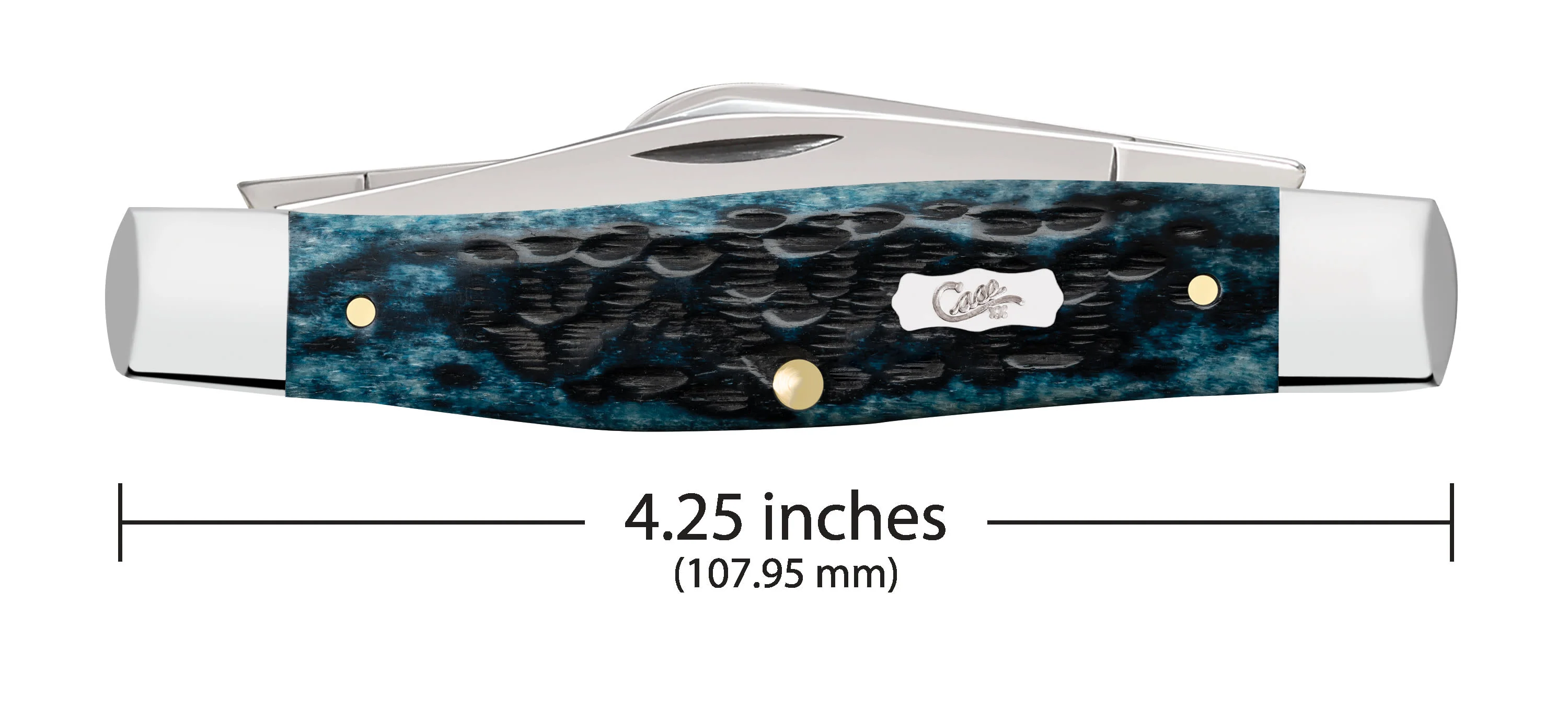 Pocket Worn® Peach Seed Jig Mediterranean Blue Bone Large Stockman - Image 3