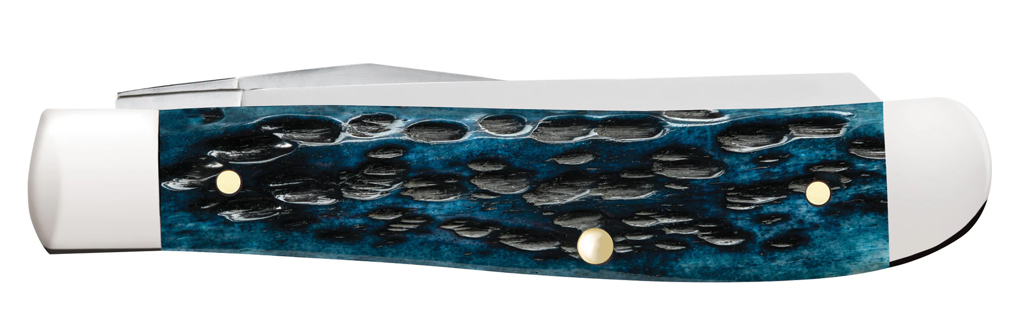 Peach Seed Jig Pocket Worn® Mediterranean Blue Bone Tiny Trapper - Image 3