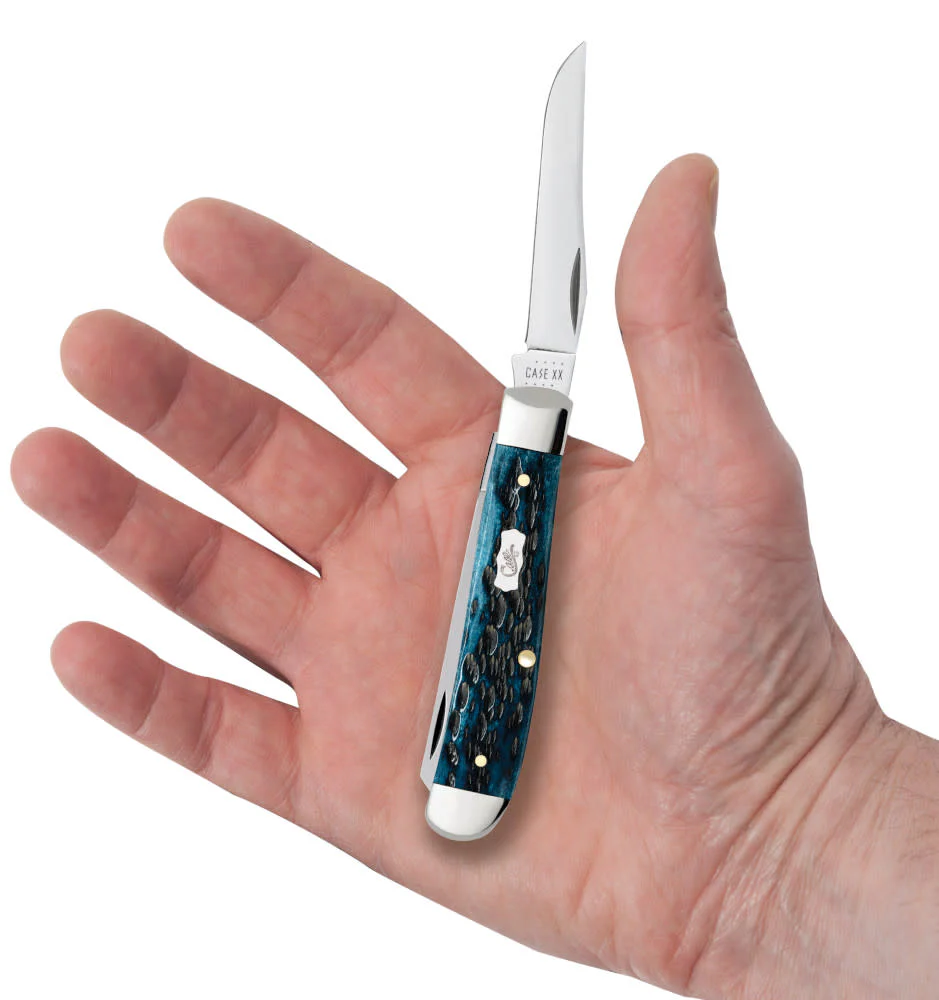 Pocket Worn® Peach Seed Jig Mediterranean Blue Bone Mini Trapper - Image 5