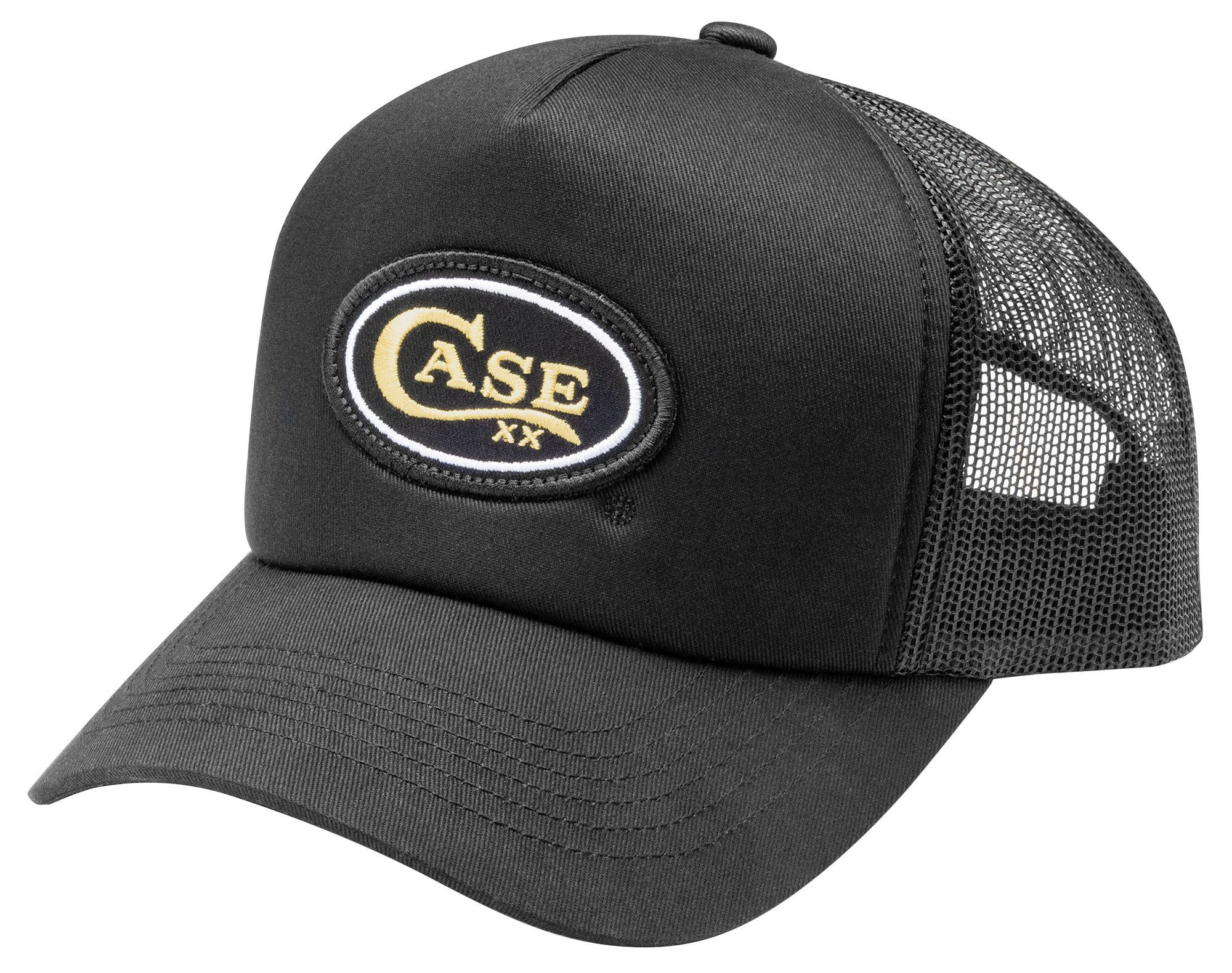Retro Black Trucker Hat w/Case Logo