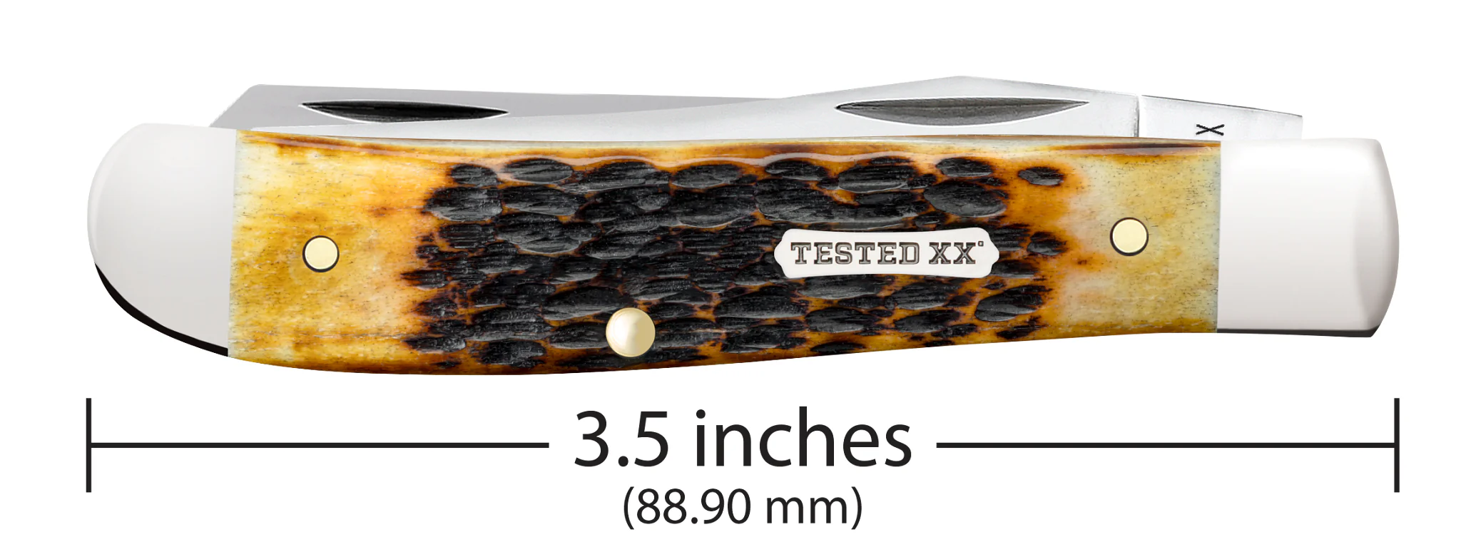 Rogers Jigged Burnt Amber Bone CS Mini Trapper - Image 2