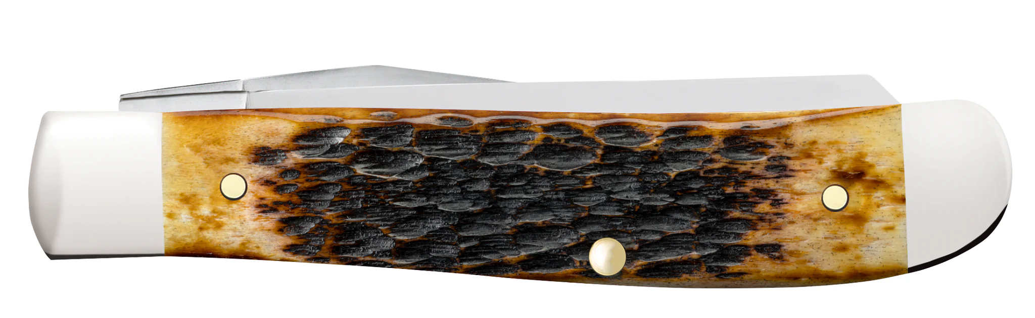 Rogers Jigged Burnt Amber Bone CS Mini Trapper - Image 3