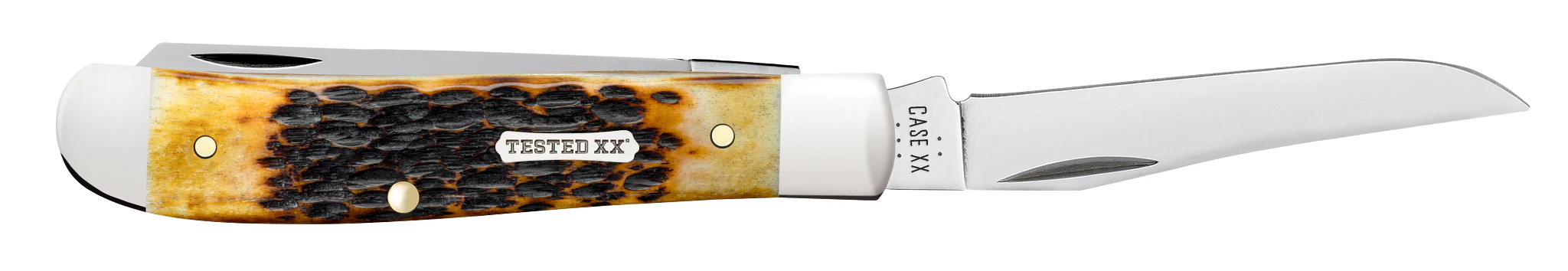 Rogers Jigged Burnt Amber Bone CS Mini Trapper - Image 4