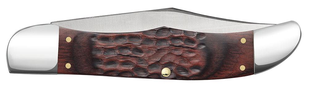 Jigged Dymalux® Rosewood Folding Hunter with Leather Sheath - Image 3