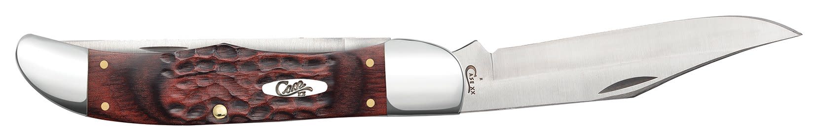 Jigged Dymalux® Rosewood Folding Hunter with Leather Sheath - Image 4